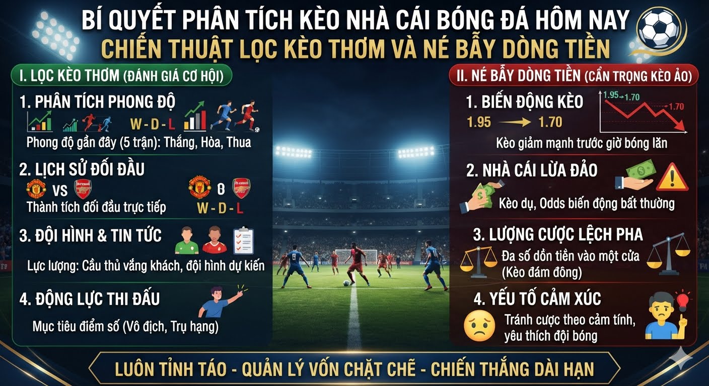 kèo nhà cái bóng đá hôm nay